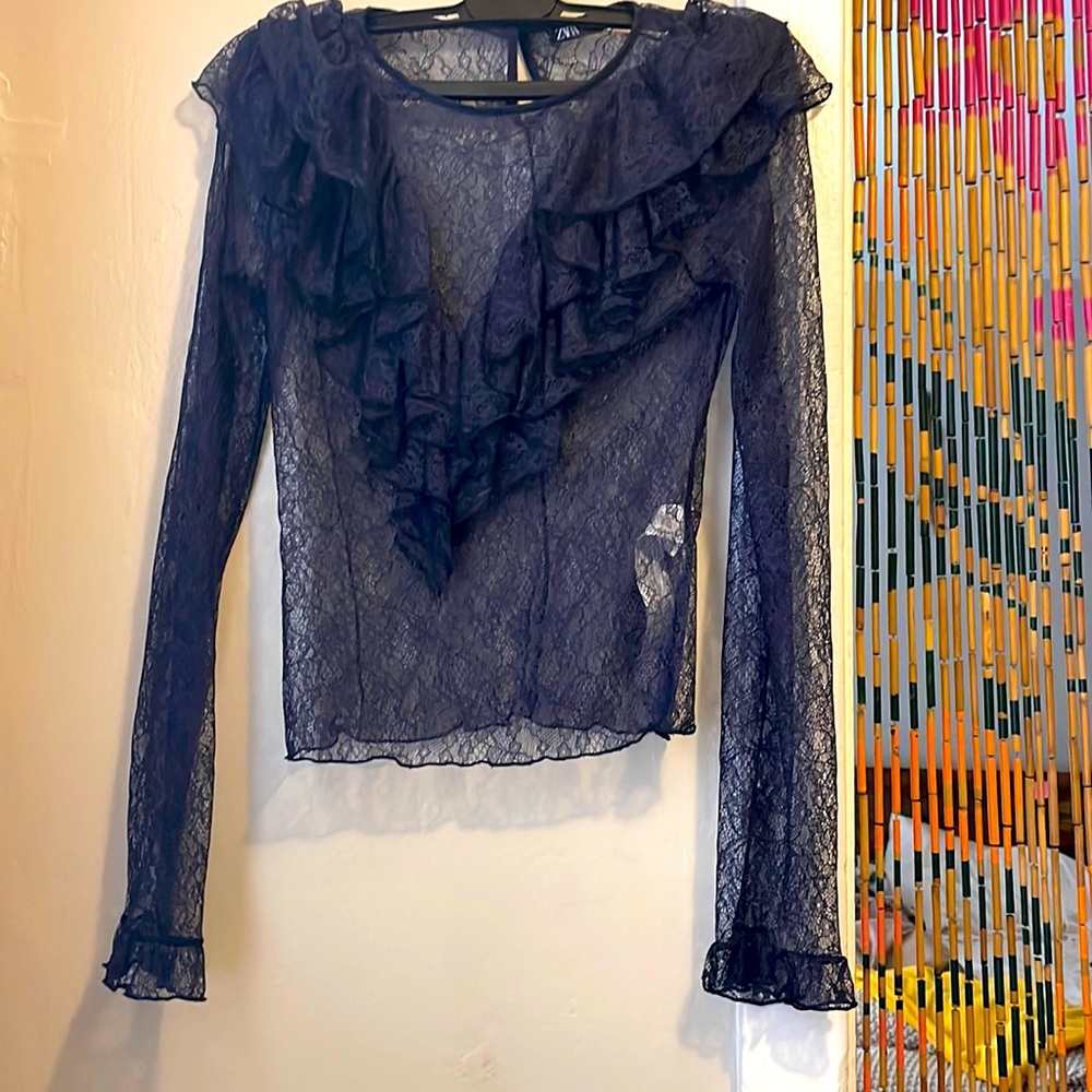 NWT Zara bodysuit with lace, long sleeve
